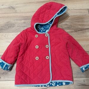 Baby Boden reversible, quilted double breasted coat